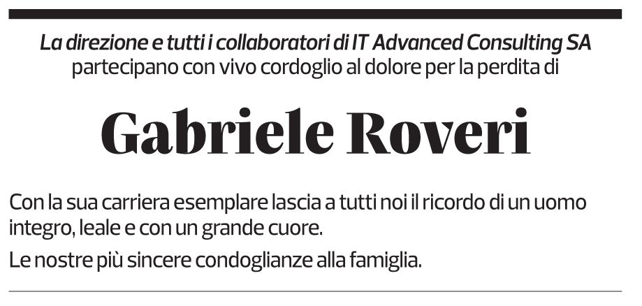 Annuncio funebre Gabriele Roveri