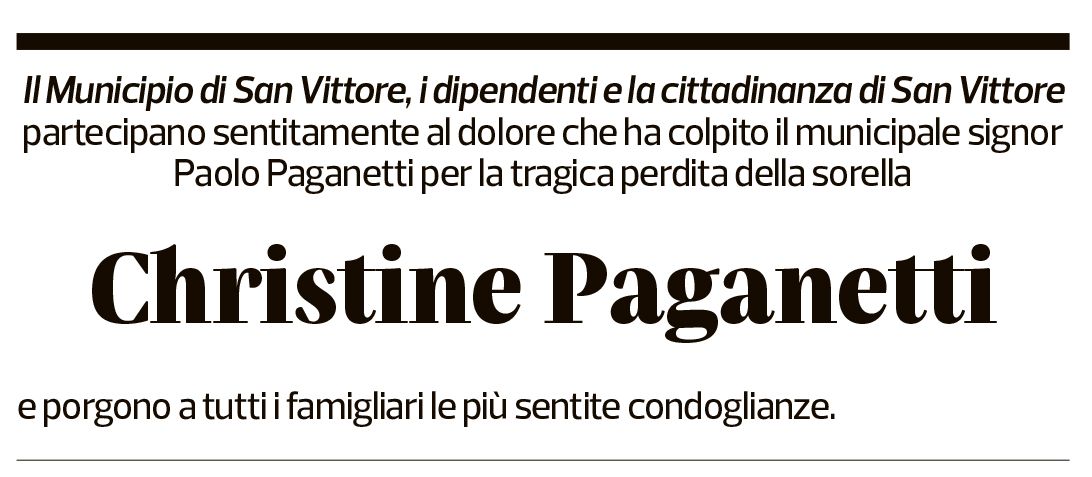 Annuncio funebre Christine Paganetti