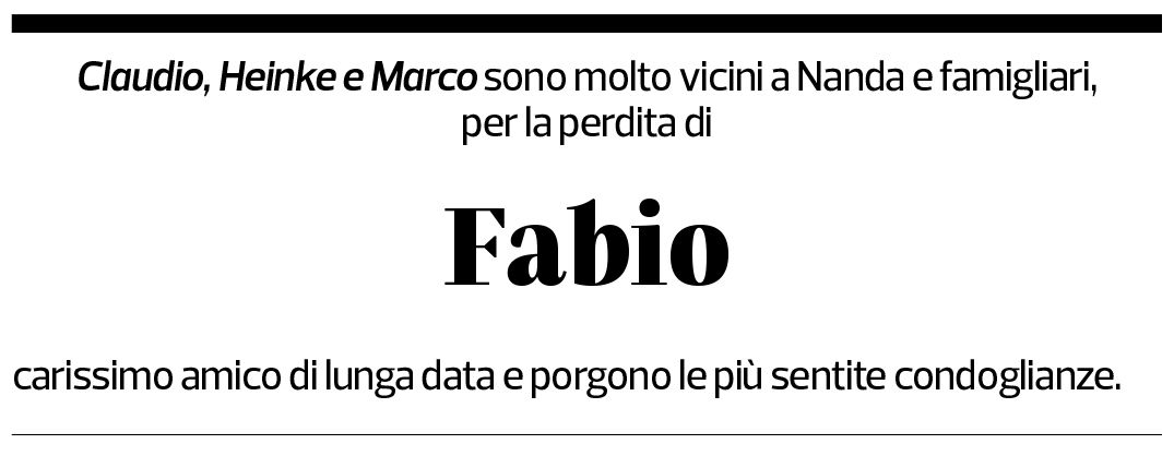 Annuncio funebre Fabio Rezzonico