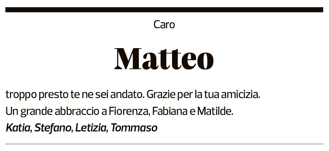 Annuncio funebre Matteo Negrini