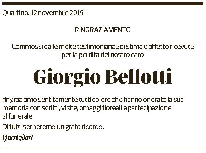 Annuncio funebre Giorgio Bellotti