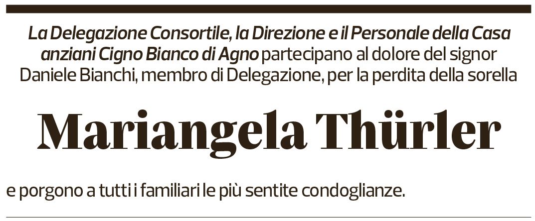 Annuncio funebre Mariangela Thürler