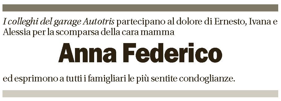Annuncio funebre Anna Federico