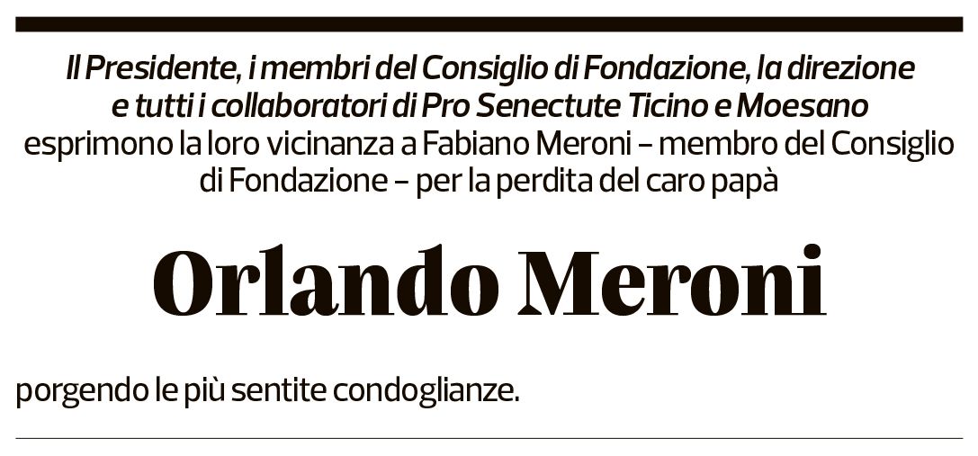 Annuncio funebre Orlando Meroni