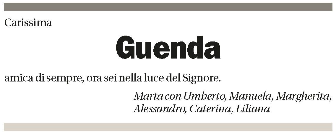 Annuncio funebre Guenda Foglia