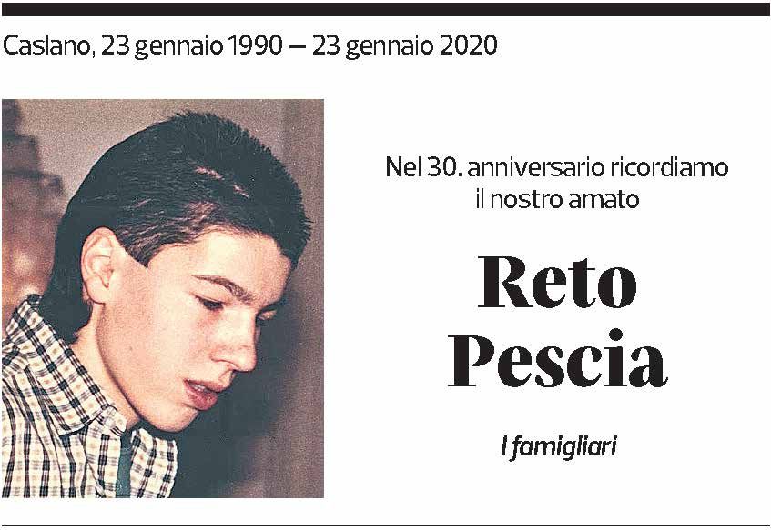 Annuncio funebre Reto Pescia