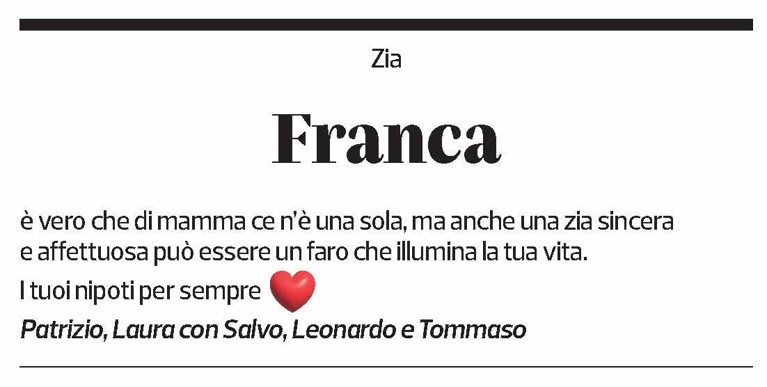 Annuncio funebre Francesca Scatà