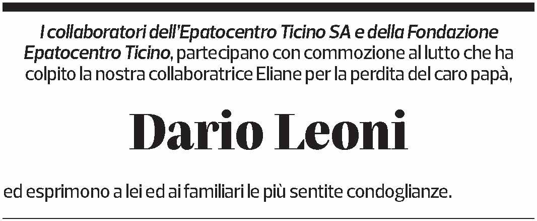 Annuncio funebre Dario Leoni