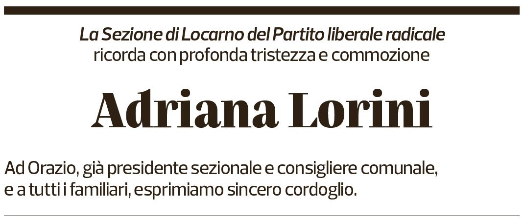 Annuncio funebre Adriana Lorini