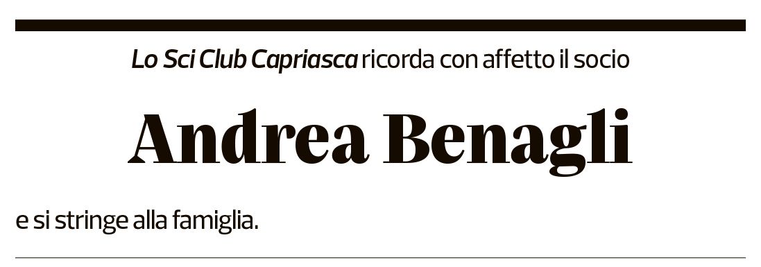 Annuncio funebre Andrea Benagli