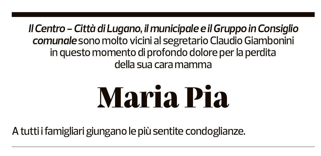 Annuncio funebre Maria Pia Giambonini