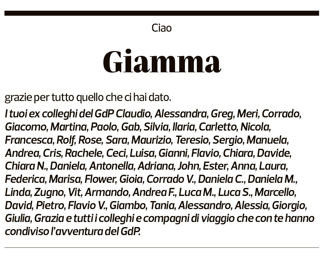 Annuncio funebre Gianmaria Pusterla