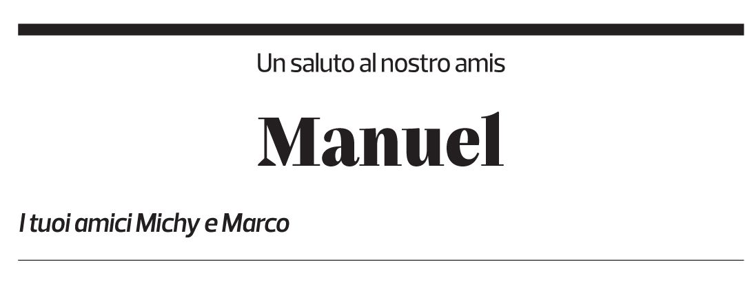 Annuncio funebre Manuel Schiavoni