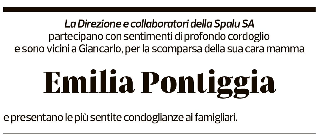 Annuncio funebre Emilia Pontiggia