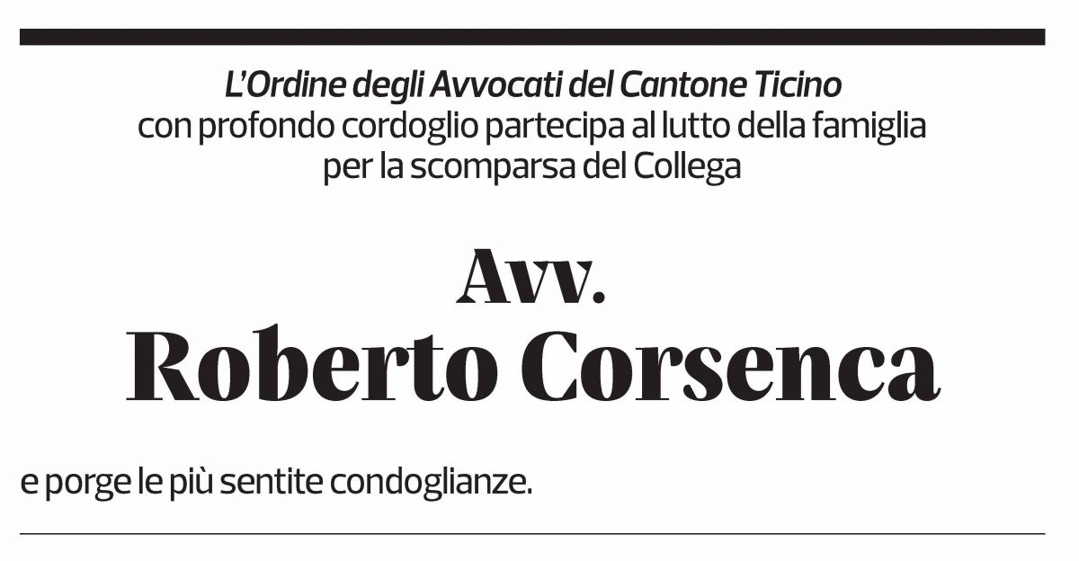 Annuncio funebre Roberto Corsenca