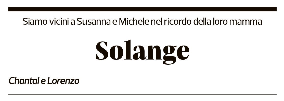 Annuncio funebre Solange Galfetti