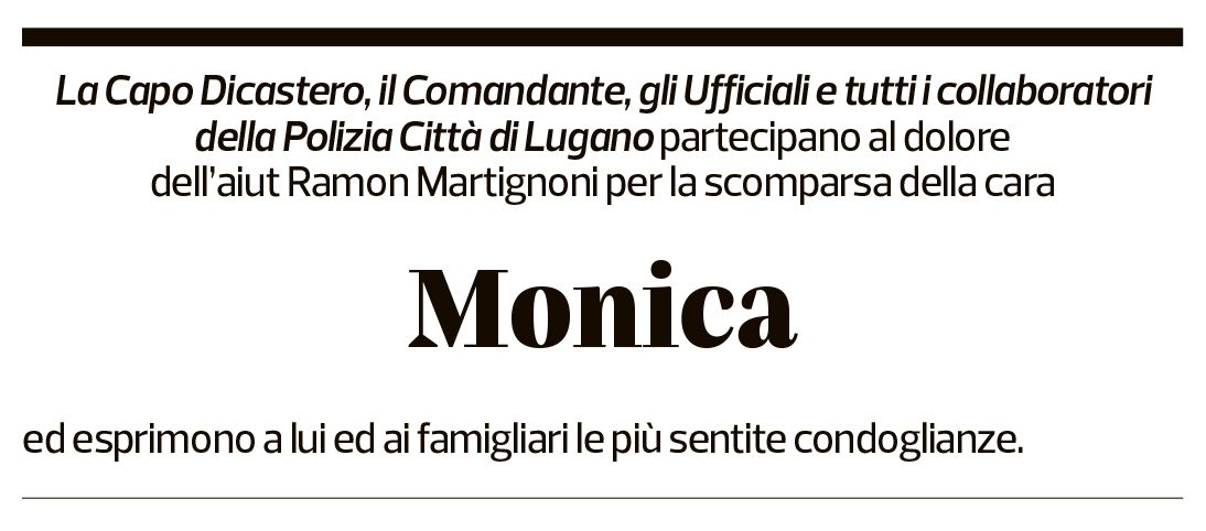 Annuncio funebre Monica Martignoni