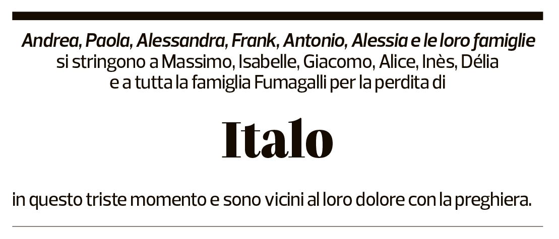 Annuncio funebre Italo Fumagalli