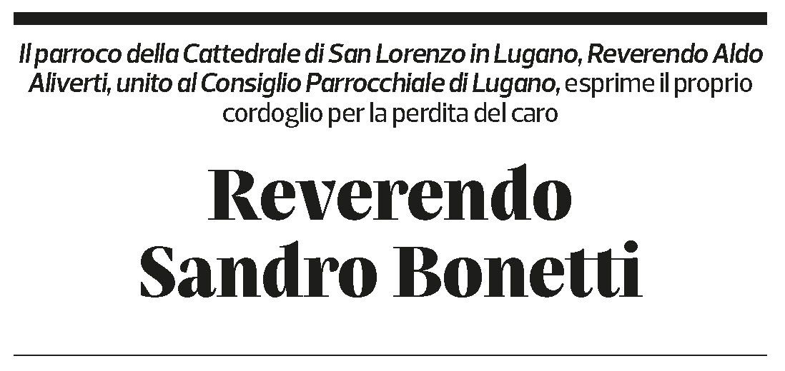 Annuncio funebre Sandro Bonetti