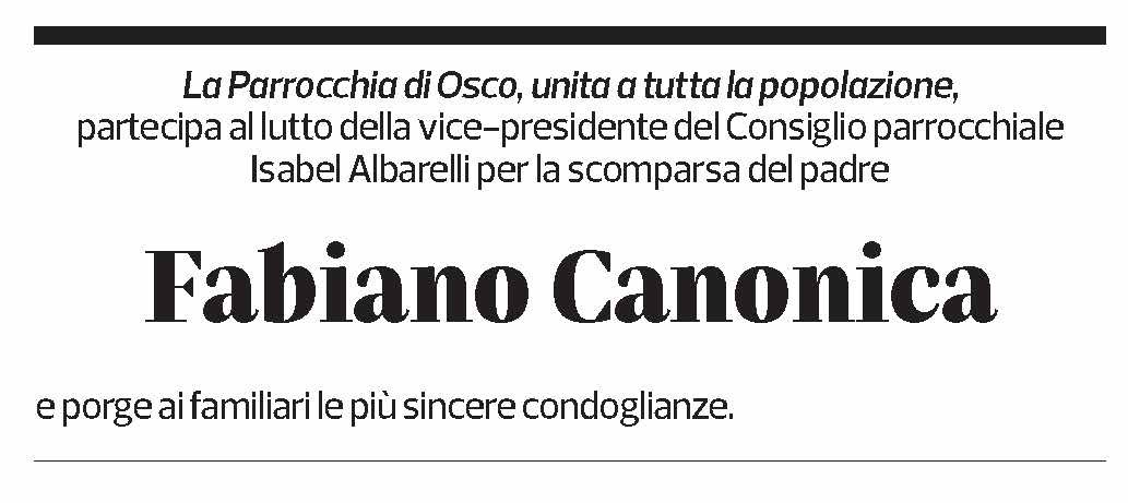Annuncio funebre Fabiano Canonica