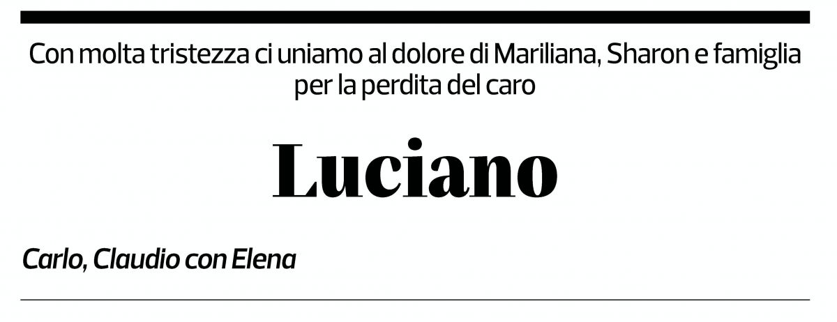 Annuncio funebre Luciano Rolandi