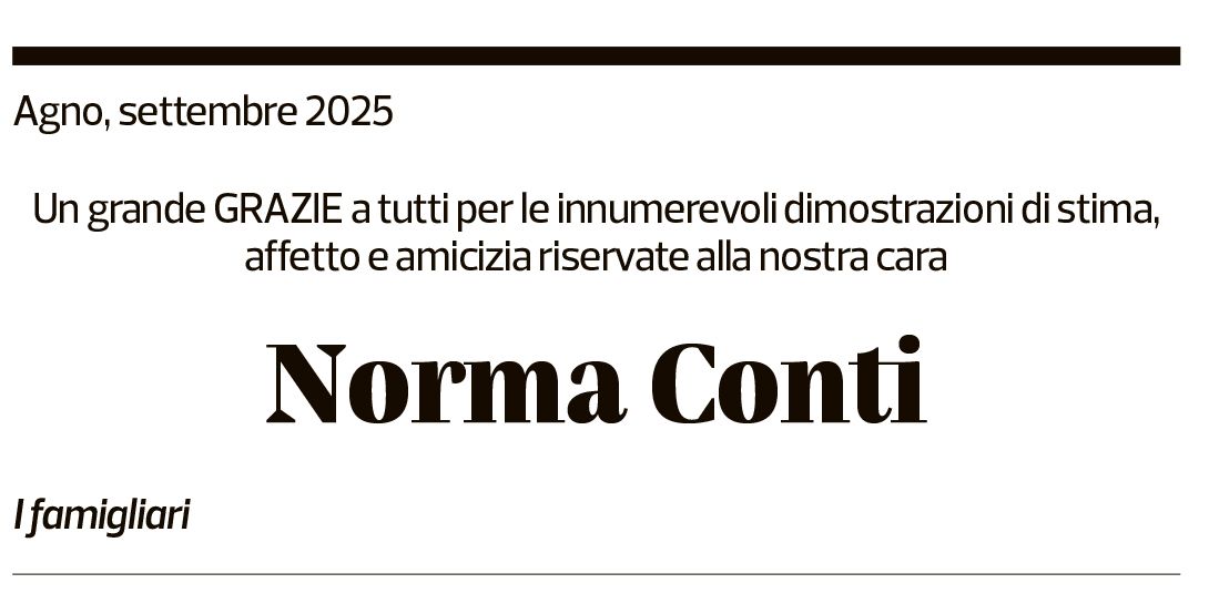 Annuncio funebre Norma Conti