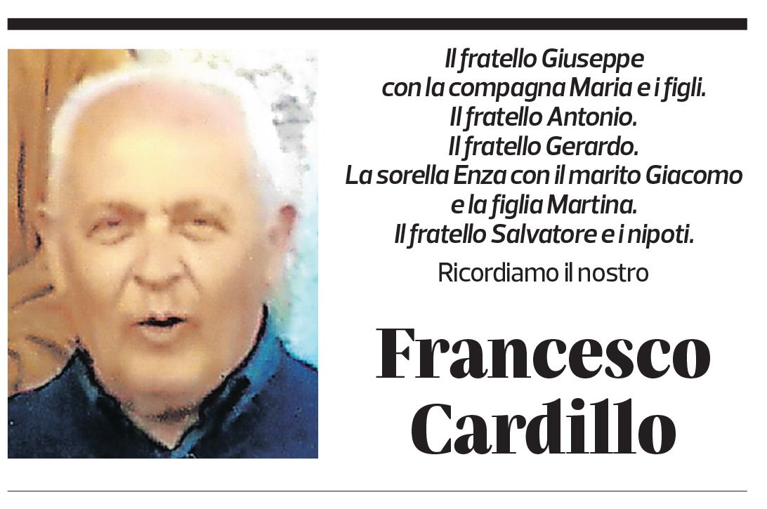 Annuncio funebre Francesco Cardillo