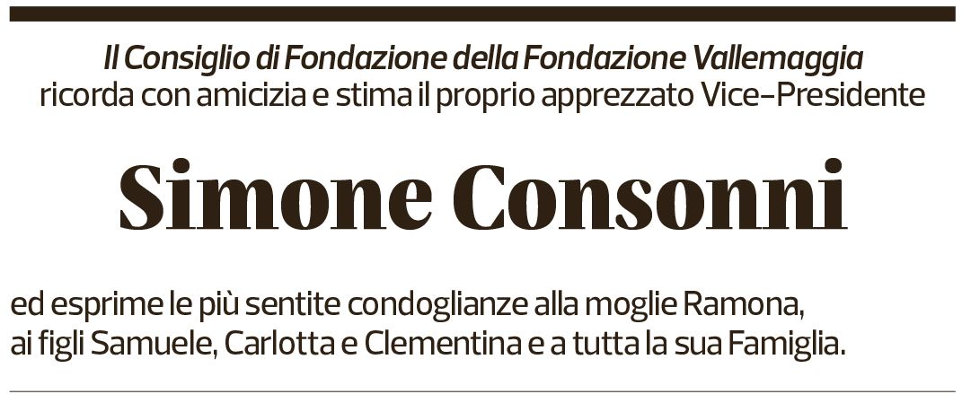 Annuncio funebre Simone Consonni