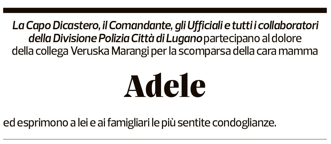 Annuncio funebre Adele Cavalieri