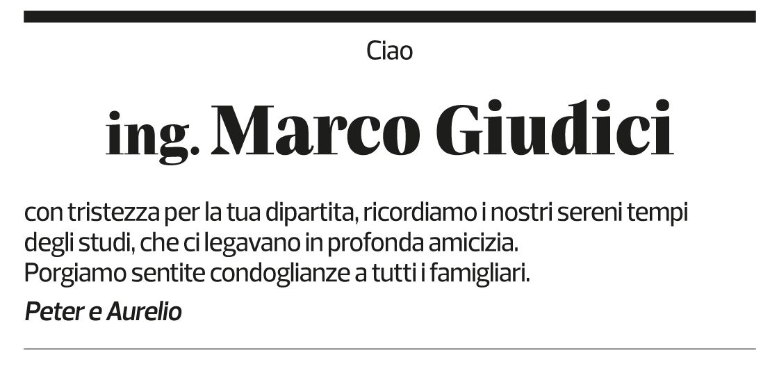 Annuncio funebre Mario Giudici