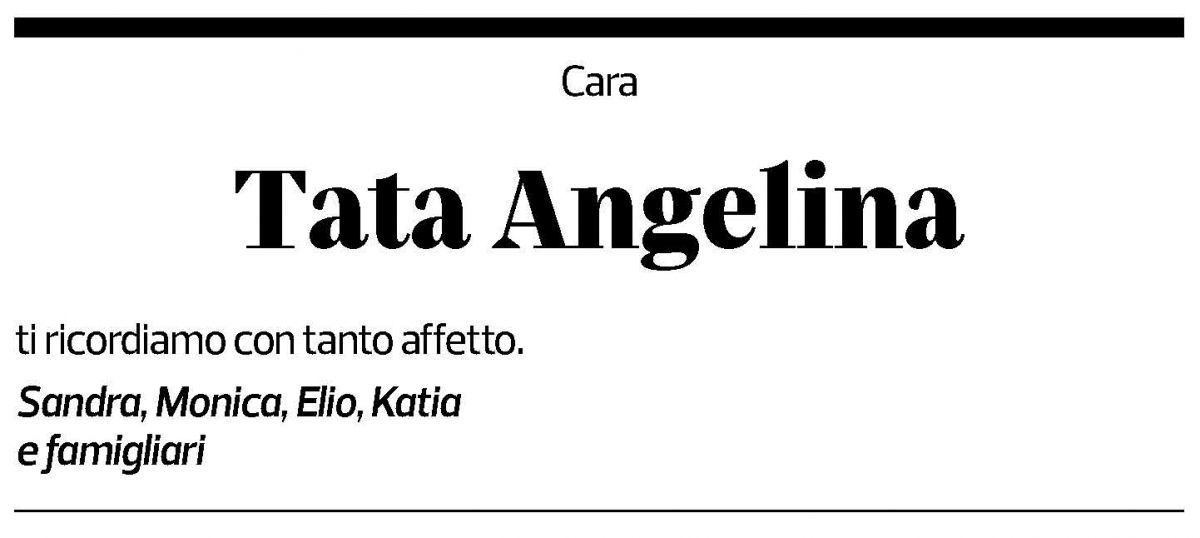 Annuncio funebre Angela Storni