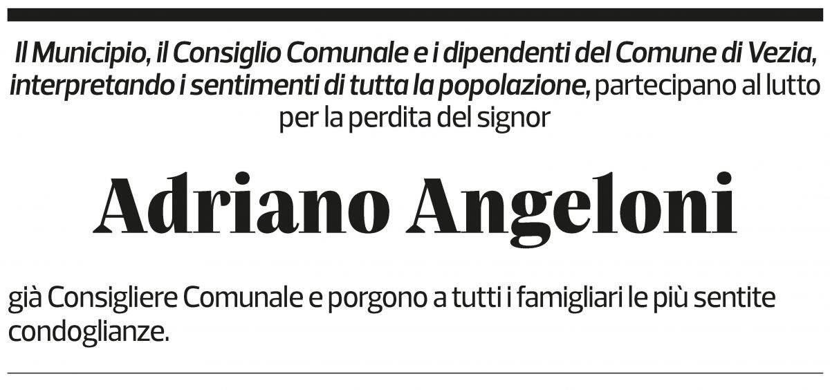 Annuncio funebre Adriano Angeloni