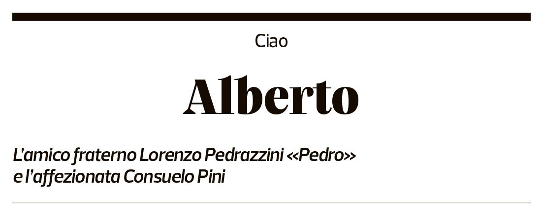 Annuncio funebre Alberto Quadri
