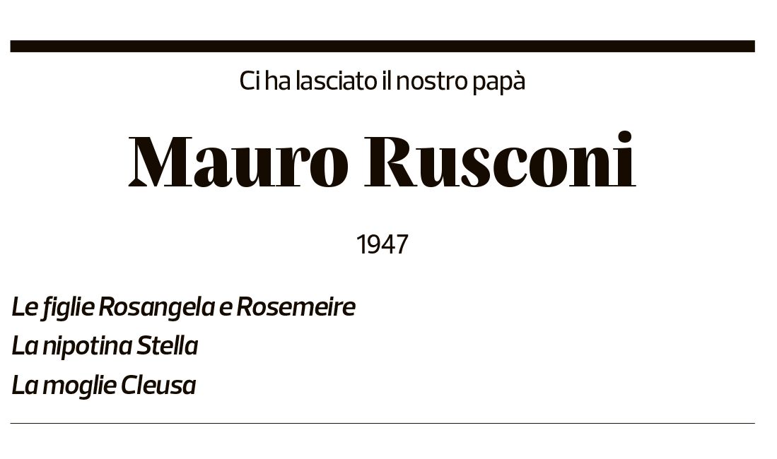 Annuncio funebre Mauro Rusconi