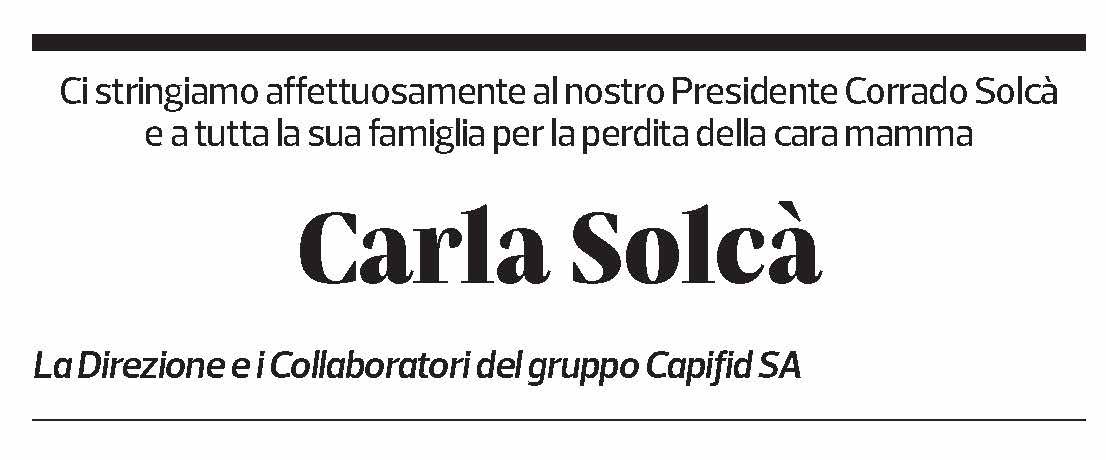 Annuncio funebre Carla Solcà