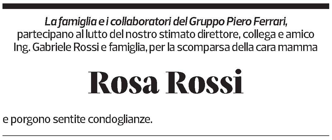 Annuncio funebre Rosa Rossi