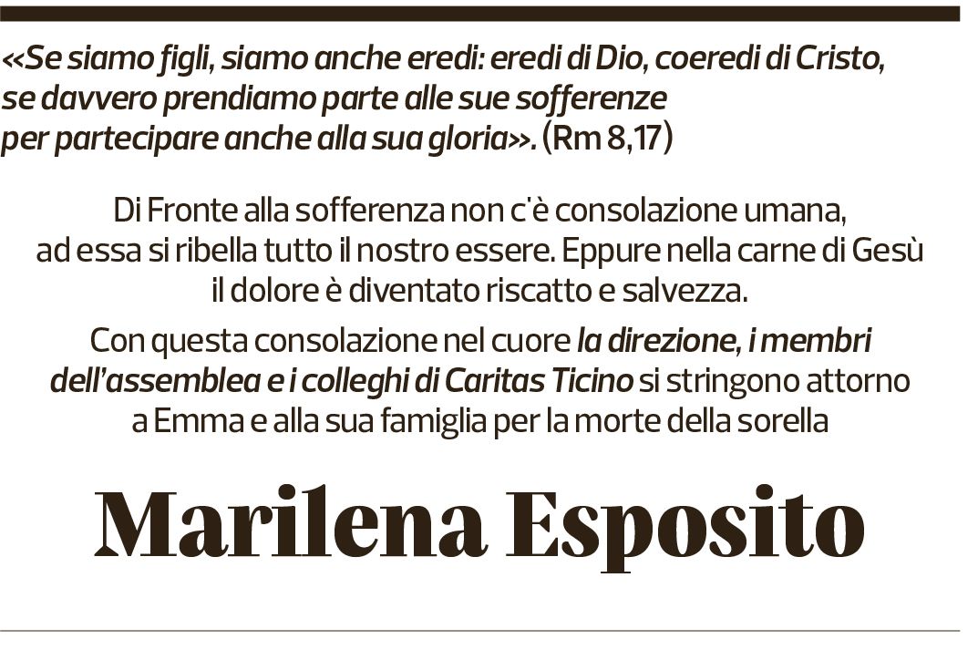 Annuncio funebre Marilena Esposito