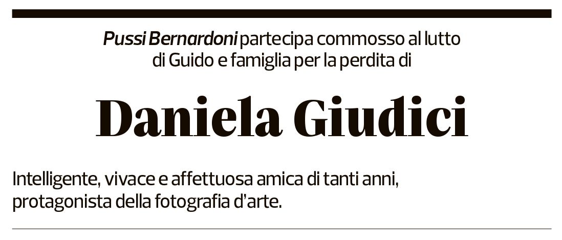 Annuncio funebre Daniela Giudici