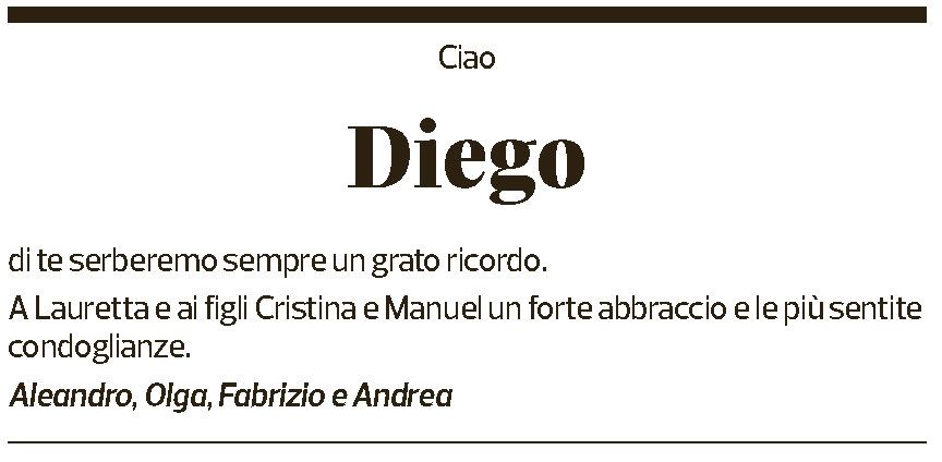 Annuncio funebre Diego Giudici