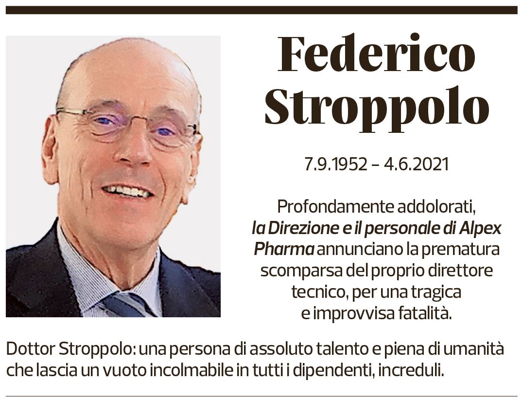 Annuncio funebre Federico Stroppolo