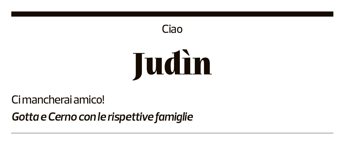 Annuncio funebre Jody Grandi