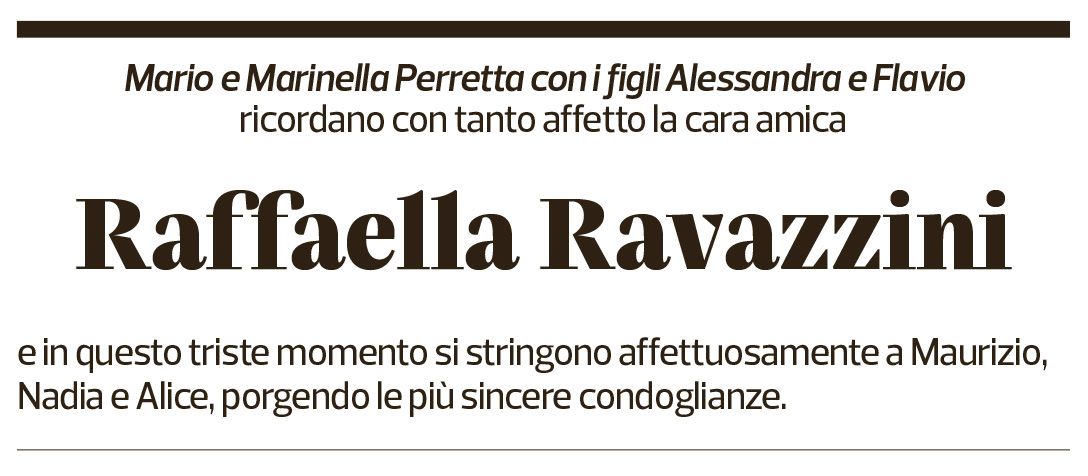 Annuncio funebre Raffaella Ravazzini