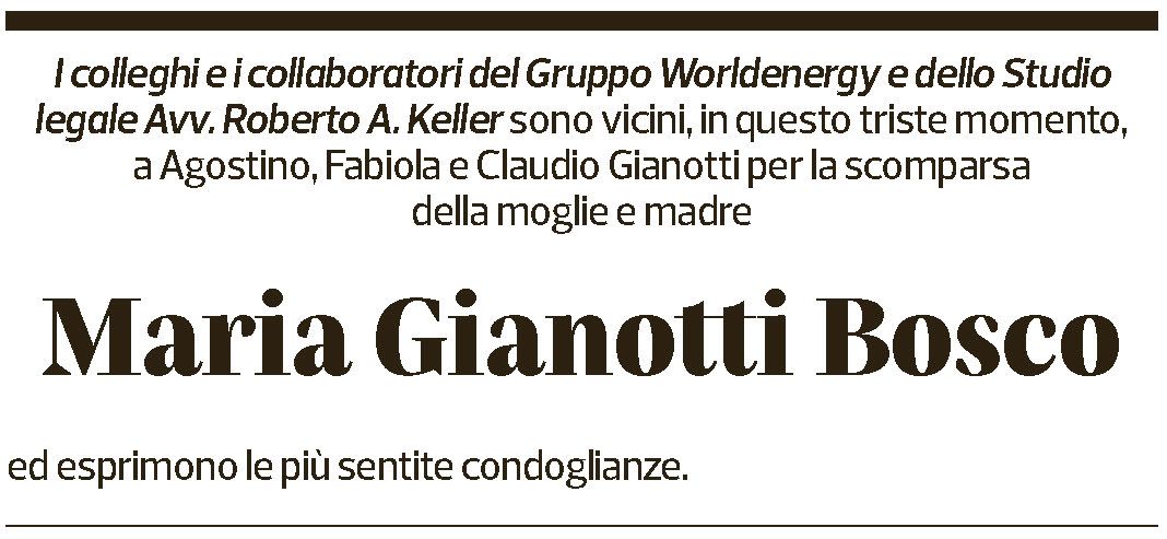 Annuncio funebre Maria Gianotti Bosco