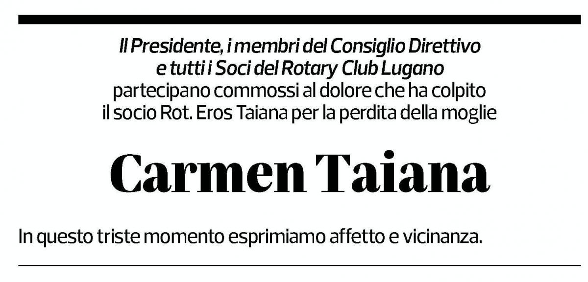 Annuncio funebre Carmen Taiana Casanova