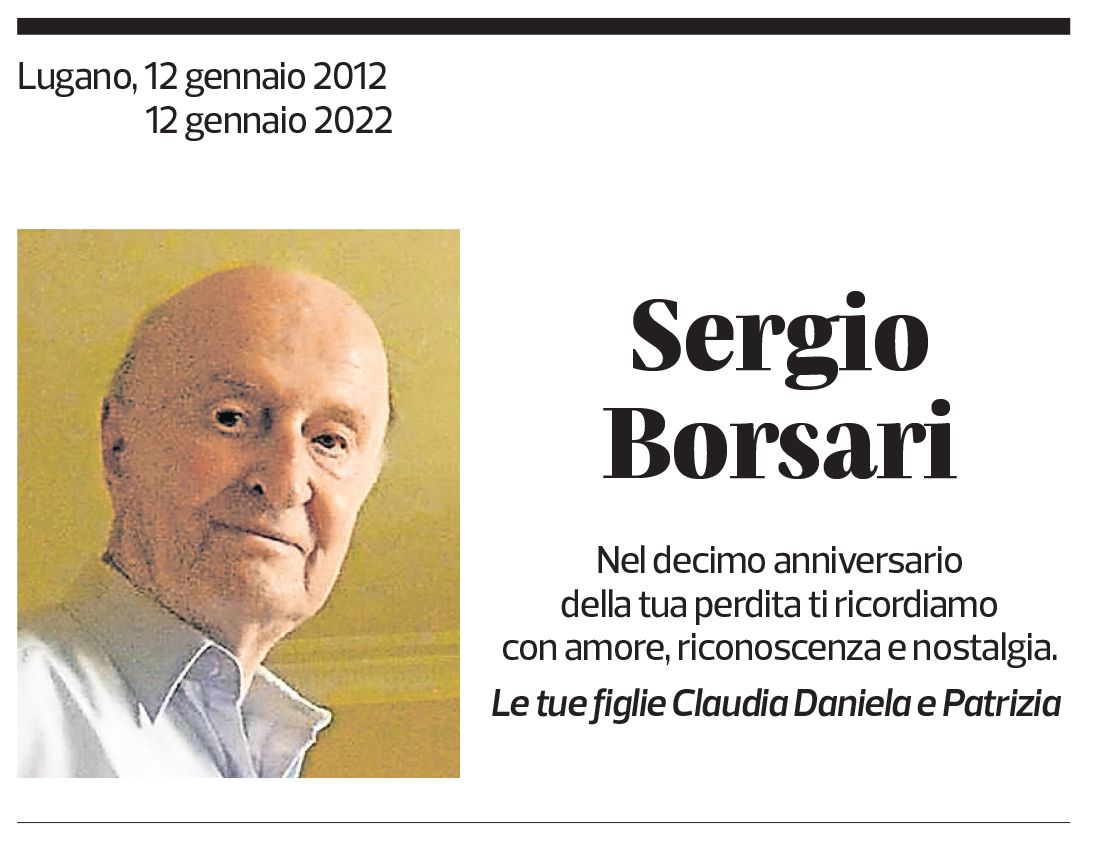 Annuncio funebre Sergio Borsari