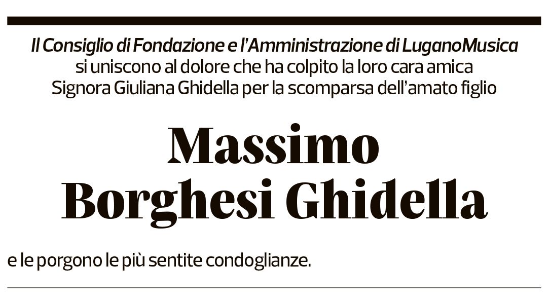 Annuncio funebre Massimo Borghesi Ghidella