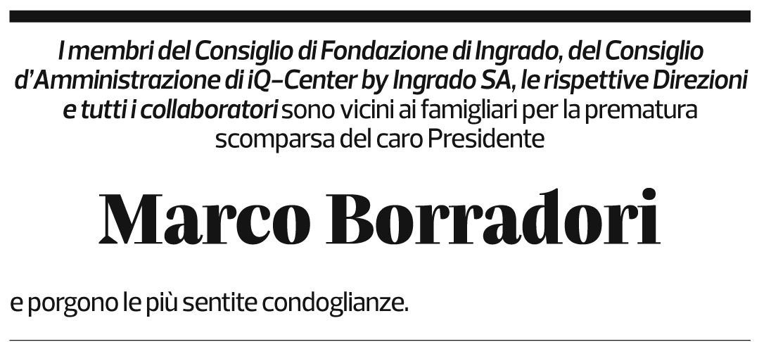 Annuncio funebre Marco Borradori