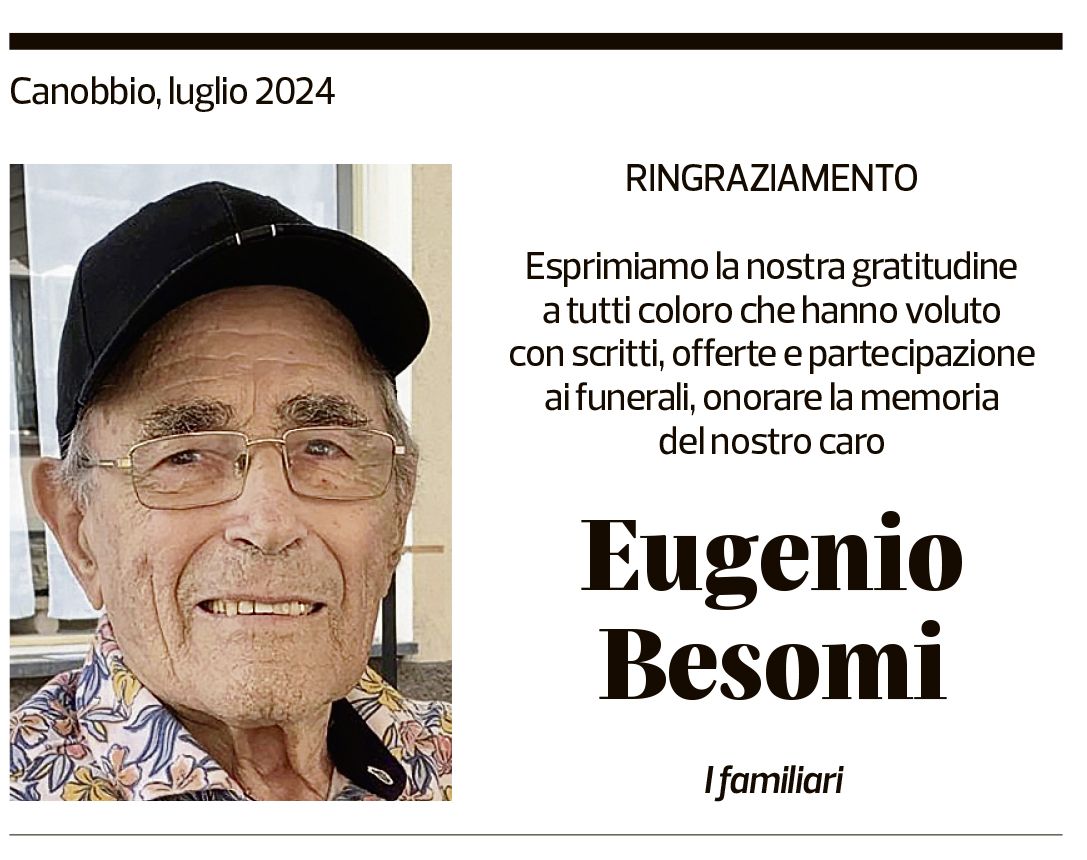 Annuncio funebre Eugenio Besomi