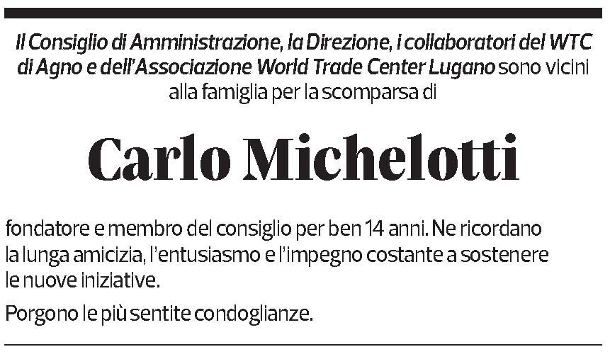 Annuncio funebre Carlo Michelotti