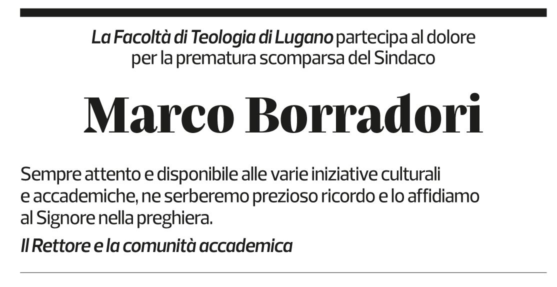 Annuncio funebre Marco Borradori